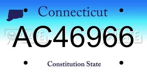 AC46966 Connecticut License Plate