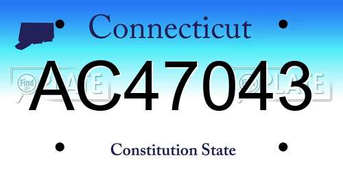 AC47043 Connecticut License Plate