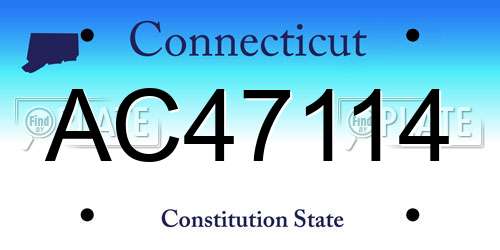 AC47114 Connecticut License Plate