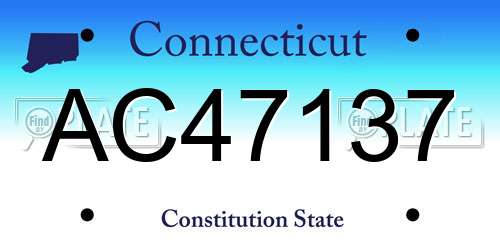 AC47137 Connecticut License Plate