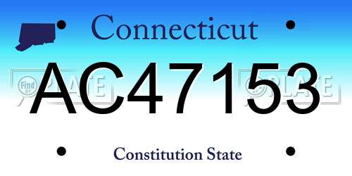 AC47153 Connecticut License Plate