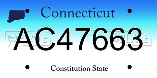 AC47663 Connecticut License Plate