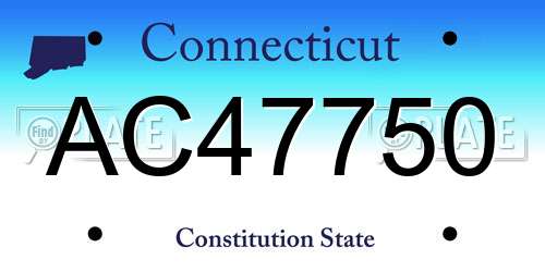 AC47750 Connecticut License Plate