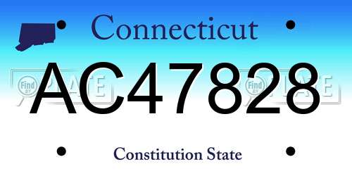 AC47828 Connecticut License Plate