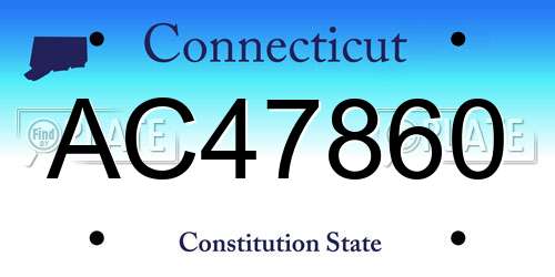 AC47860 Connecticut License Plate