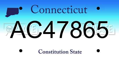 AC47865 Connecticut License Plate