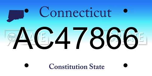 AC47866 Connecticut License Plate