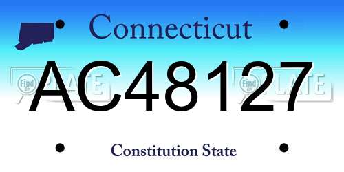 AC48127 Connecticut License Plate