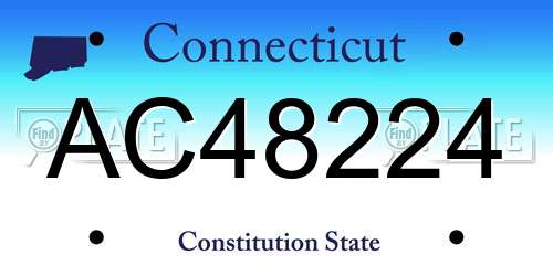 AC48224 Connecticut License Plate