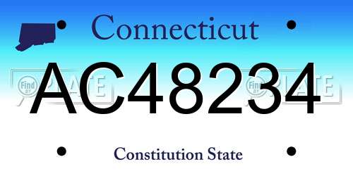 AC48234 Connecticut License Plate