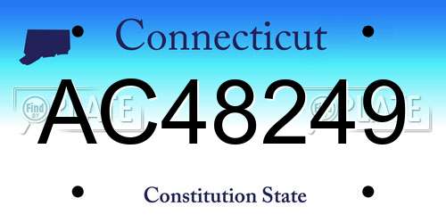 AC48249 Connecticut License Plate