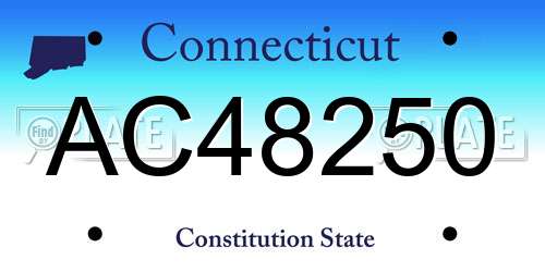 AC48250 Connecticut License Plate