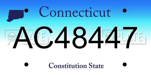 AC48447 Connecticut License Plate