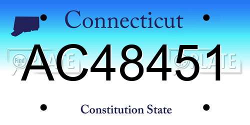 AC48451 Connecticut License Plate