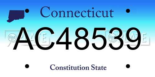 AC48539 Connecticut License Plate