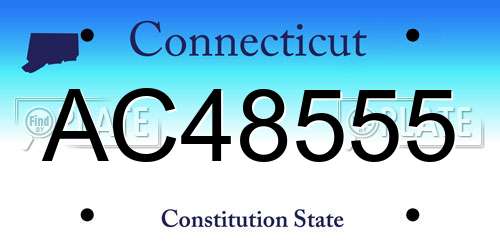 AC48555 Connecticut License Plate