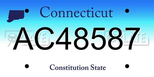 AC48587 Connecticut License Plate