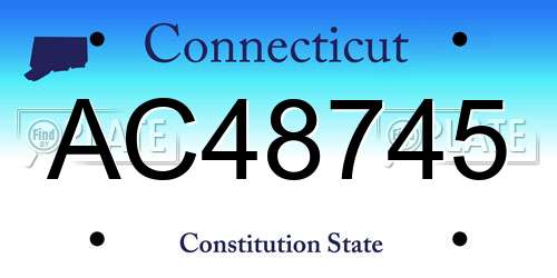 AC48745 Connecticut License Plate