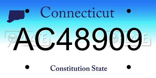 AC48909 Connecticut License Plate