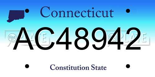 AC48942 Connecticut License Plate