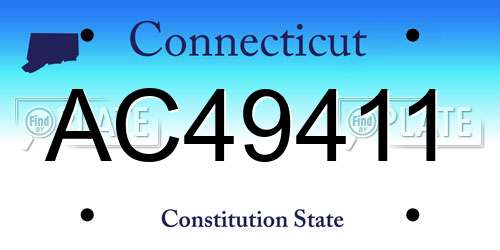 AC49411 Connecticut License Plate