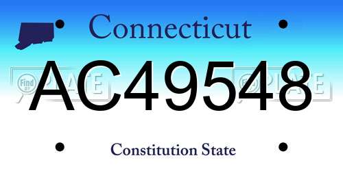 AC49548 Connecticut License Plate