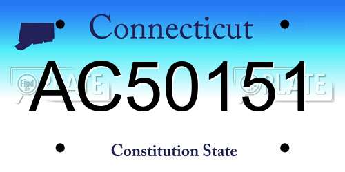 AC50151 Connecticut License Plate