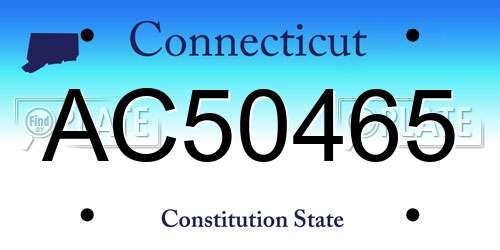 AC50465 Connecticut License Plate