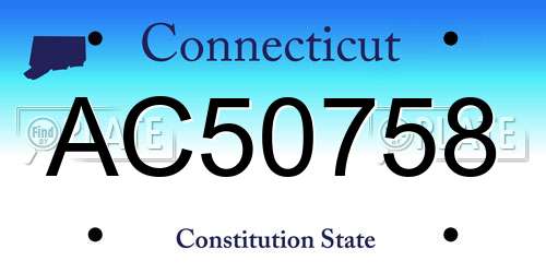 AC50758 Connecticut License Plate
