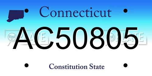 AC50805 Connecticut License Plate