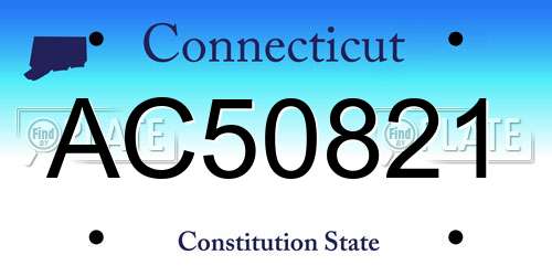 AC50821 Connecticut License Plate