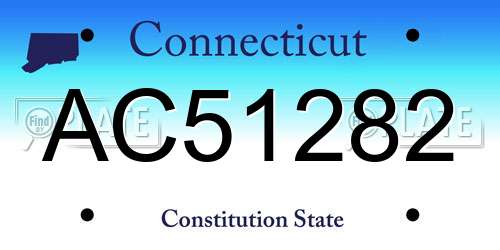 AC51282 Connecticut License Plate