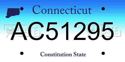 AC51295 Connecticut License Plate