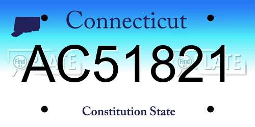 AC51821 Connecticut License Plate