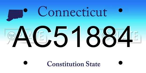 AC51884 Connecticut License Plate