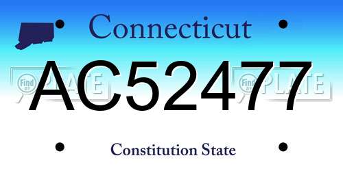 AC52477 Connecticut License Plate