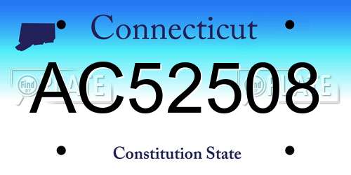 AC52508 Connecticut License Plate
