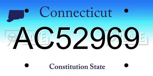 AC52969 Connecticut License Plate