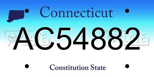 AC54882 Connecticut License Plate