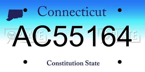 AC55164 Connecticut License Plate