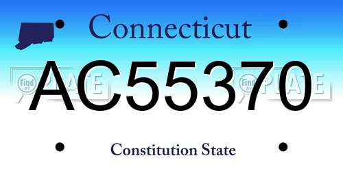AC55370 Connecticut License Plate