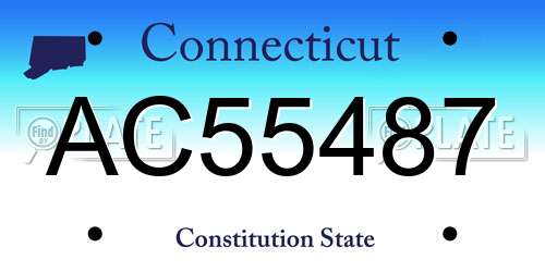 AC55487 Connecticut License Plate