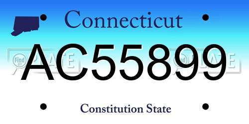 AC55899 Connecticut License Plate