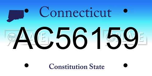 AC56159 Connecticut License Plate
