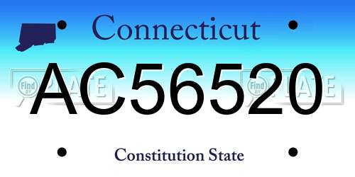 AC56520 Connecticut License Plate