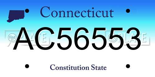 AC56553 Connecticut License Plate