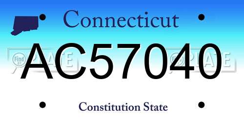 AC57040 Connecticut License Plate