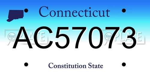 AC57073 Connecticut License Plate