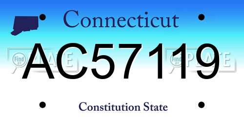 AC57119 Connecticut License Plate