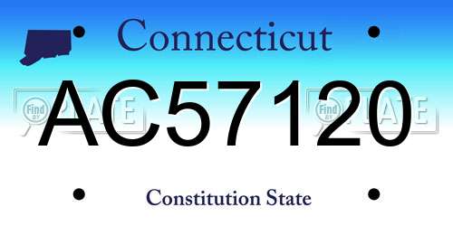 AC57120 Connecticut License Plate